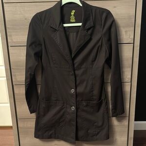 Women’s Med Couture Black Button-Up lab Coat